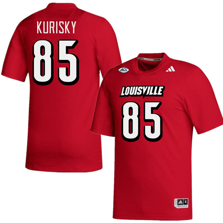 Men #85 Nate Kurisky Louisville Cardinals College Football Jerseys Stitched-Red